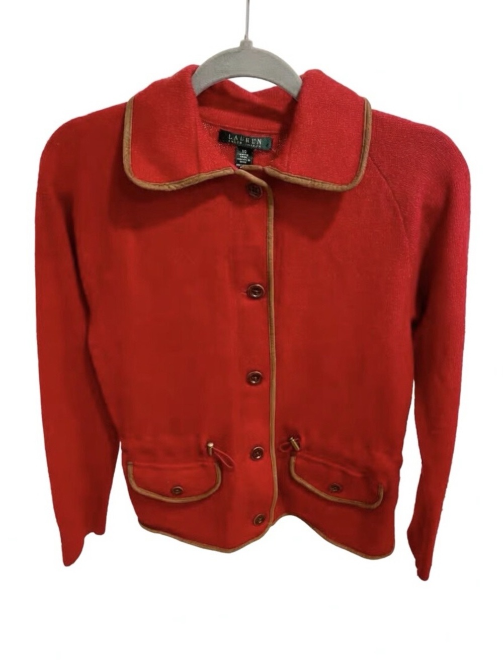 Lauren by Ralph Lauren Red Lambs Wool Jacket